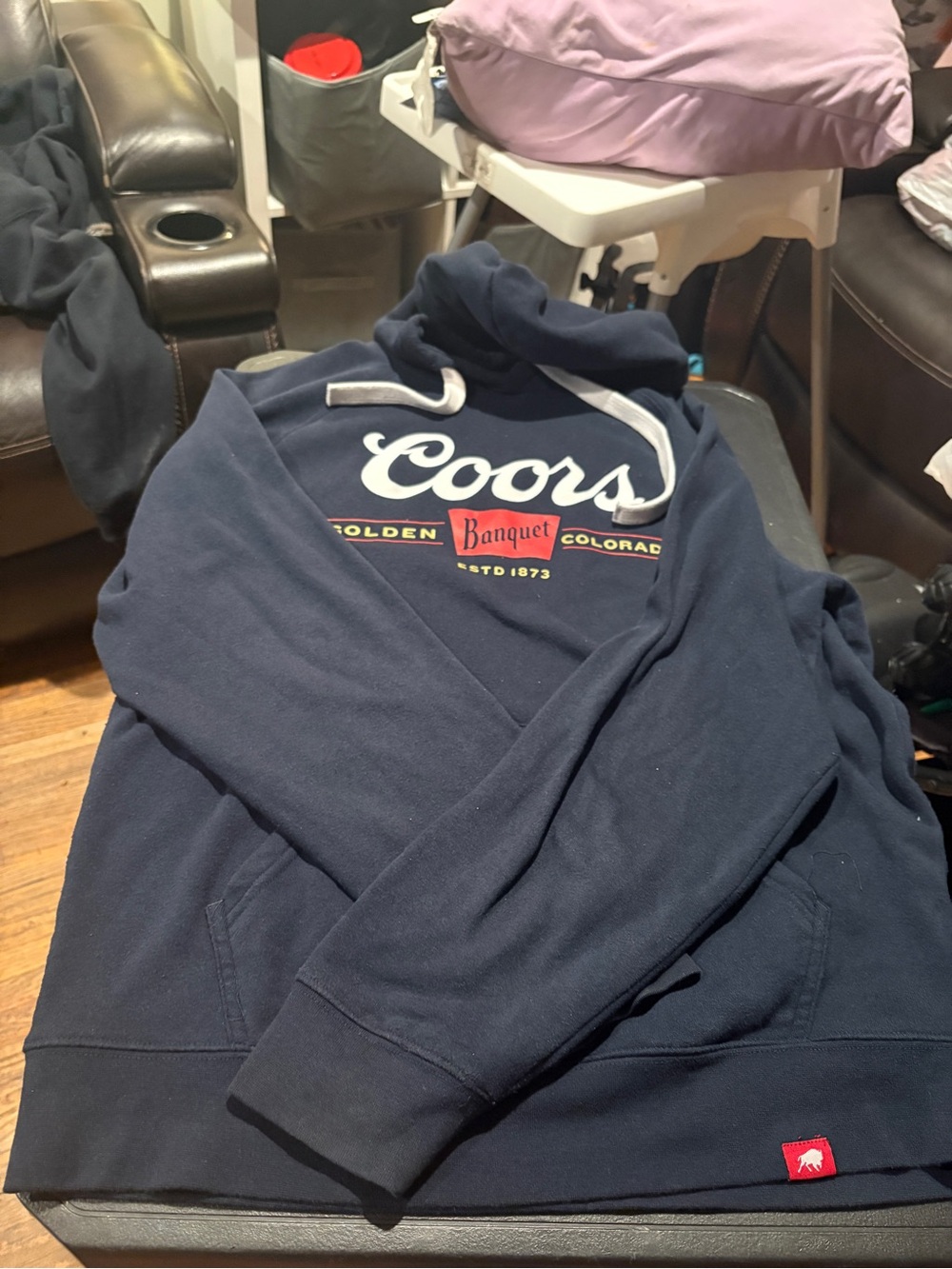 Coors Navy Blue Logo Hoodie - Coors Banquet